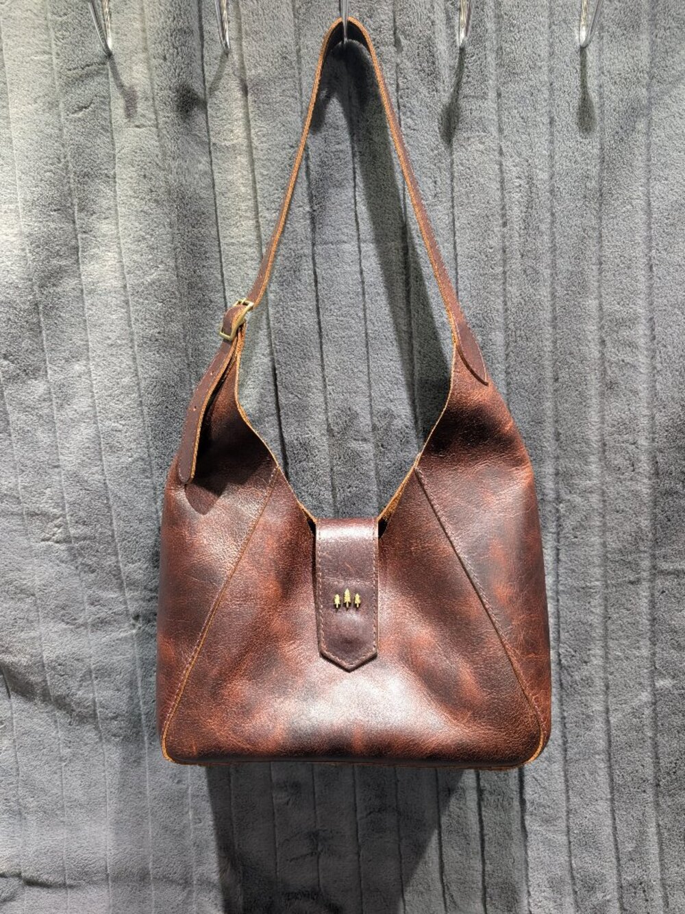 Portland Leather Flora Hobo Shoulder Bag Timber Retired Color EUC